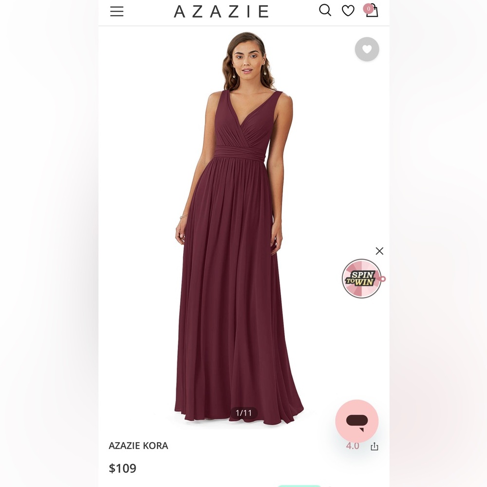 Azazie Kora Bridesmaid Dress Color: Cabernet Size A4 - Worn once